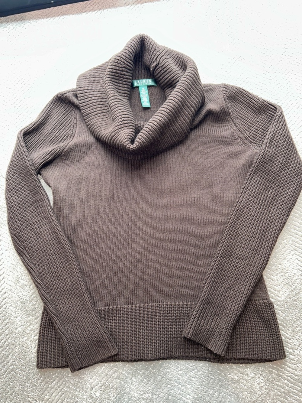 Lauren Ralph Women’s Lauren Cowl Neck Long Sleeve Sweater, Knit Size M